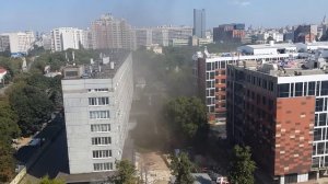 Пажар на морозовской больнице! горит склад с материаломи,