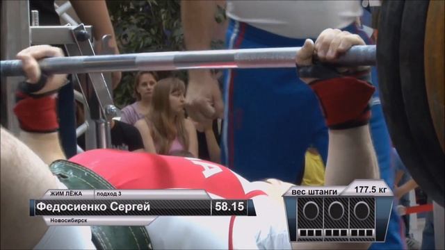 Sergey Fedosienko bench press raw 177.5 kg смотреть онлайн