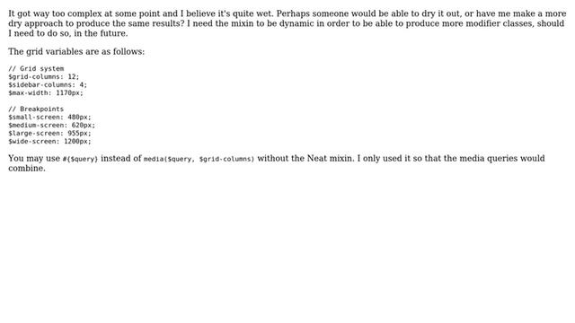 SASS mixin to define modifier classes for various screen sizes смотреть онлайн