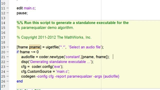 Generate executable for prototyping using MATLAB Coder смотреть онлайн