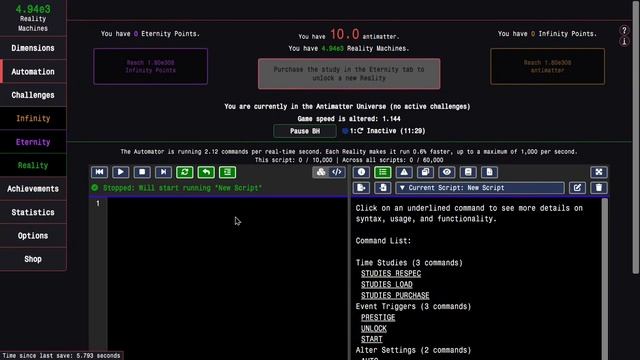 Antimatter Dimensions Reality Update Episode 52: THE AUTOMATOR!!!!!