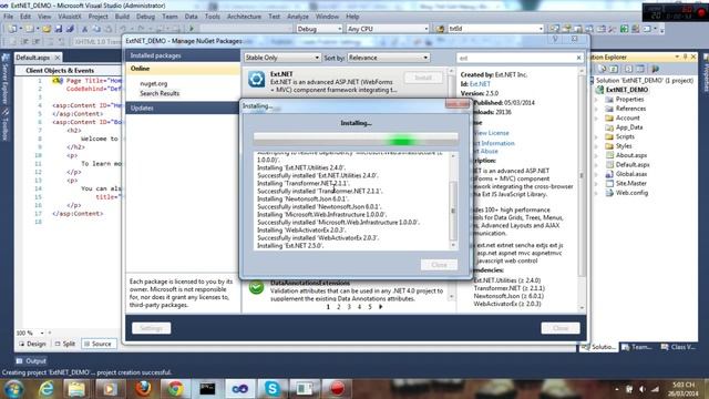 Cài đặt và thực hiện 1 project Ext.NET bằng Nuget смотреть онлайн