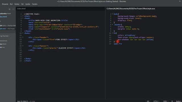 BUILDING FIRE AND GLACIER TEXT ANIMATION IN SASS (SCSS) смотреть онлайн