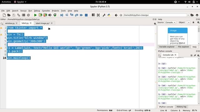 Label widget in Tkinter - python смотреть онлайн