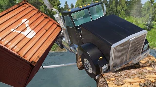 Cars vs Log Bridge #2 – BeamNG.Drive смотреть онлайн