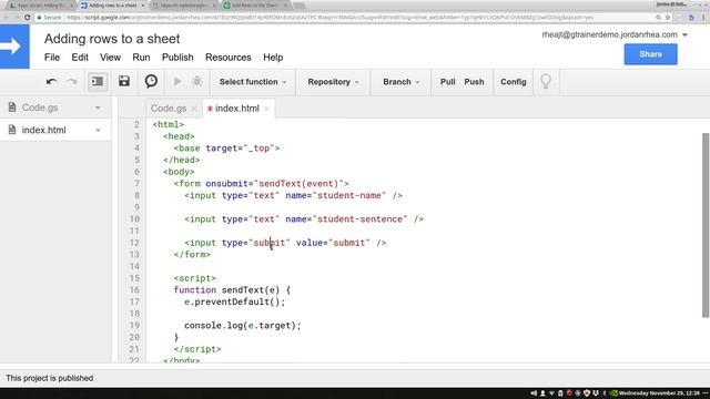 Apps Script: Adding Rows to a Sheet from a Google Apps Script WebApp смотреть онлайн