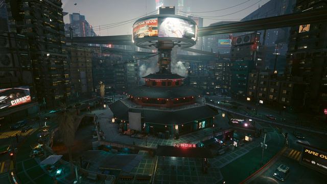 Night City Kabuki Roundabout Cyberpunk 2077 Ambience (ASMR) - 3 Hours