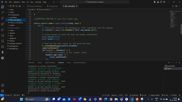 CSV file upload Backend Project using node , mongodb смотреть онлайн