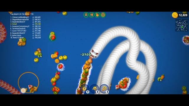 Worms zone io white snake game / big food for biggest snake Amir gaming # 59 смотреть онлайн