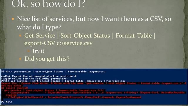 10 Basic Powershell Commands and how to output data to CSV formatting смотреть онлайн