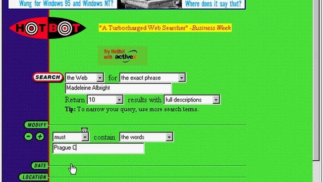 HotBot search engine in 1996 смотреть онлайн