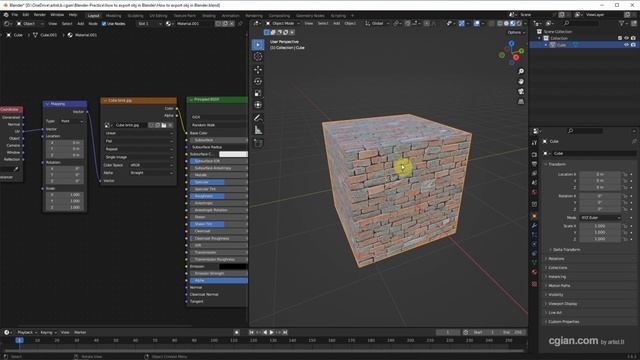 How to export OBJ with texture and material in Blender смотреть онлайн