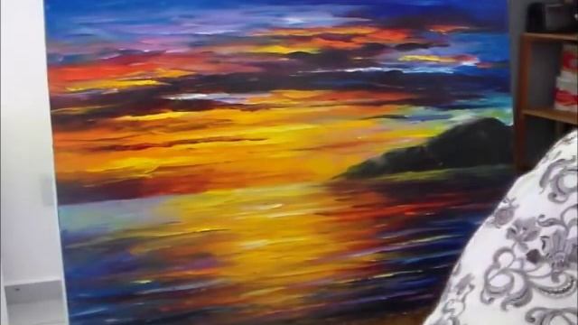 Leonid Afremov Paint Seascape Painting
