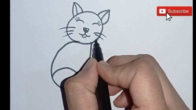How to draw easy Cat from number 6. #youtubevideo #art #drawing #cat смотреть онлайн