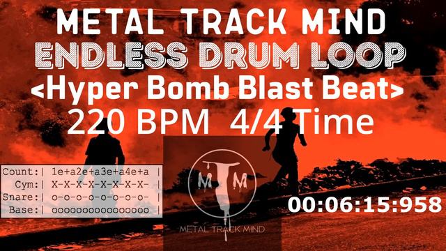 Endless Hyper Bomb Blast Beat Drum Loop 4/4 Time 220 BPM смотреть онлайн