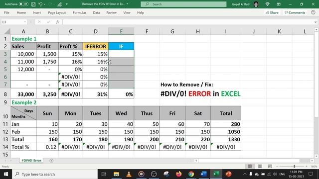 Remove the #DIV/0! Error in Excel смотреть онлайн