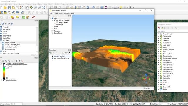 How to make a 3D model in QGIS using the QGIS2threejs extension смотреть онлайн