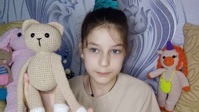 Вязаный котик - держатель штор крючком. смотреть онлайн