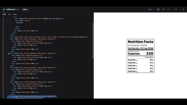 Building a Nutrition Label with Tailwind CSS | Tailwind Time-Lapse смотреть онлайн