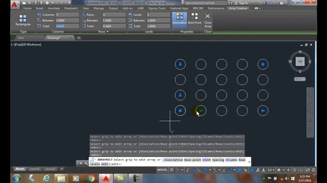 AutoCAD I 12-11 Rectangular Array Specifying Columns and Rows смотреть онлайн