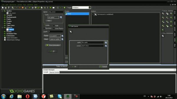 Как сделать курсор в Game Maker