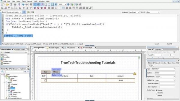 Basic JavaScript Looping in Adobe LiveCycle Designer®