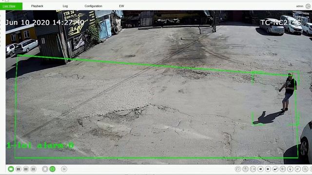 Loitering (праздношатание, снування): відеоаналітика Tiandy в IP камері TC-NC214S смотреть онлайн