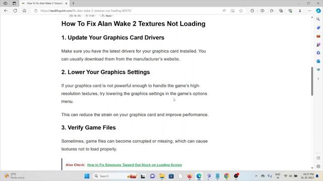 How To Fix Alan Wake 2 Textures Not Loading смотреть онлайн