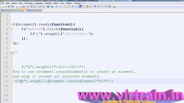 WrapAll method In jQuery English 27-vlr training смотреть онлайн