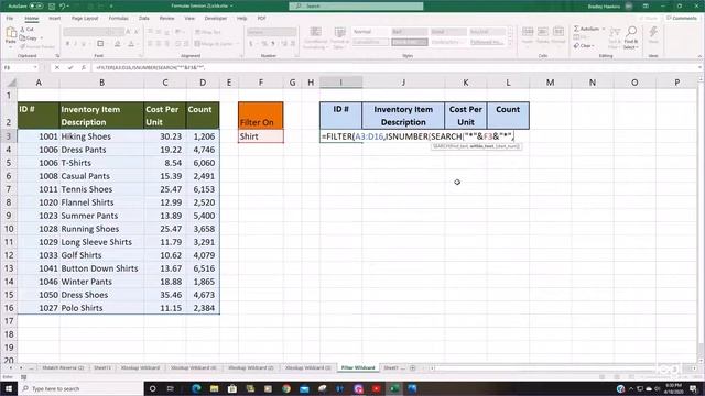 Filter Function Wildcard Match in Excel смотреть онлайн