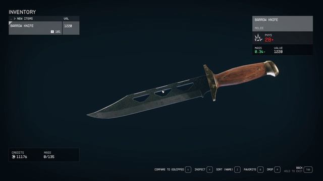 Starfield Barrow Knife Weapon Console Command Code смотреть онлайн