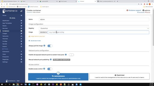 Selenium Framework | Part 61 | Portainer | Manage Docker Containers | Run Containers without comman смотреть онлайн