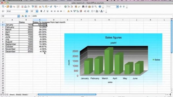 Adding data to a Chart in Open Office Calc
