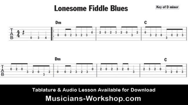 Lonesome Fiddle Blues Guitar Lesson: Tab & Audio fast/slow смотреть онлайн