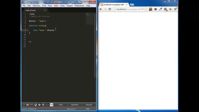 video 20 -Curso de PHP y MysQL- Funciones III: Ámbito de las funciones смотреть онлайн
