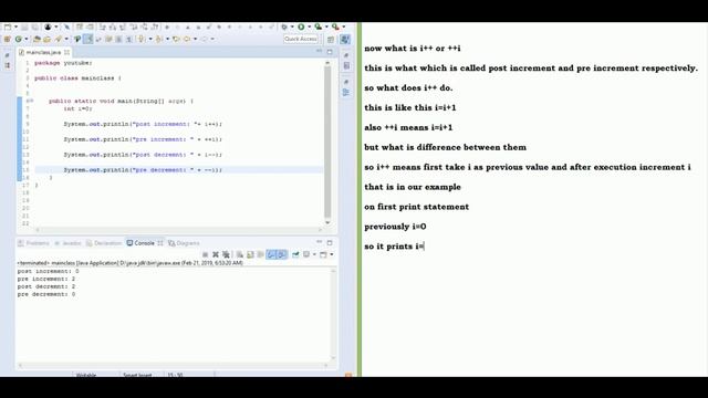 #12 java programming for beginners | pre and post increment | a++ and ++a difference смотреть онлайн