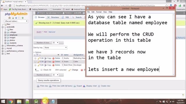 Android App to Perform CRUD Operation in MySQL Database using PHP смотреть онлайн