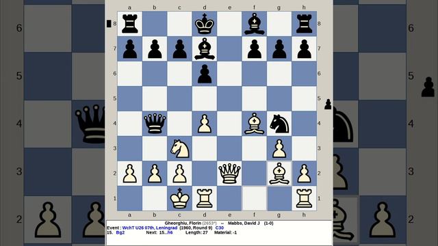 Gheorghiu, Florin vs Mabbs, David J | World Chess U26 7th 1960, Leningrad Russia смотреть онлайн