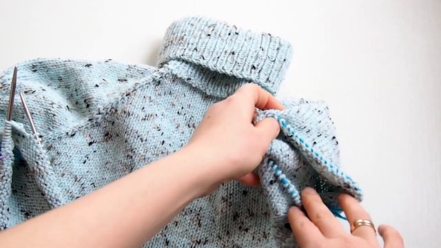 Вяжем свитер с рукавом реглан и азиатским ростком. Часть 2 смотреть онлайн