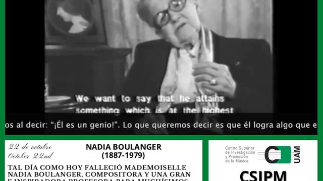22 de octubre - Nadia Boulanger - Efemérides - Anniversaries смотреть онлайн