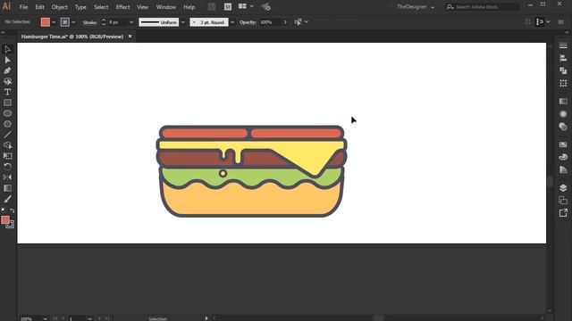 Illustrator Tutorial : Burger Time Line Art смотреть онлайн