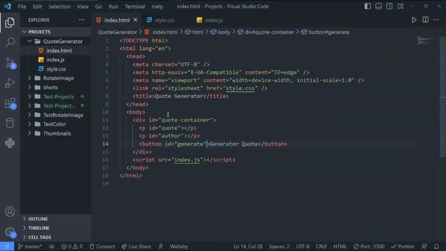 QuoteGenerator App using HTML , CSS and JavaScript in Hindi | JavaScript Projects for Beginners смотреть онлайн