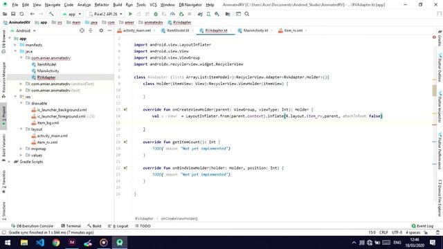 Create RecyclerView Item Animation - Kotlin смотреть онлайн