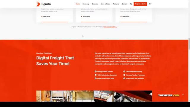 Equita - Logistics Cargo WordPress Theme transport company courier wordpress theme Mizuki смотреть онлайн