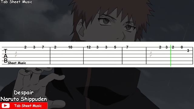 Naruto Shippuden OST - Despair Guitar Tutorial смотреть онлайн