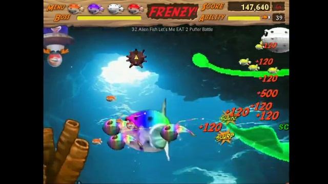 Feeding Frenzy 4 Alien Fish Let's Me EAT 2 BOSS And Puffer Battle смотреть онлайн