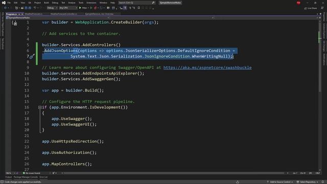 ASP.NET Core Web API - Remove Null Fields From JSON Response смотреть онлайн