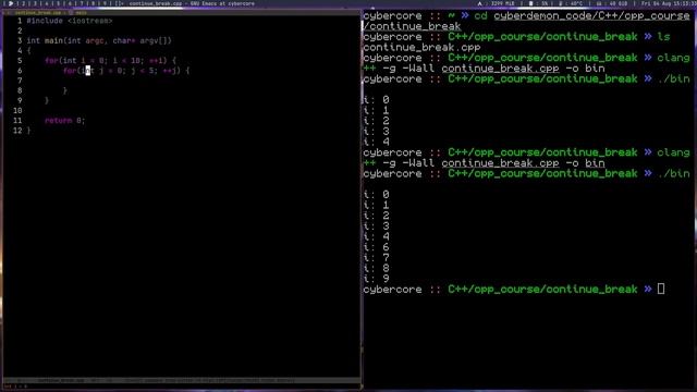 C++ понятный курс для начинающих. #8.2 Инструкции break и continue. Вложенные циклы. смотреть онлайн