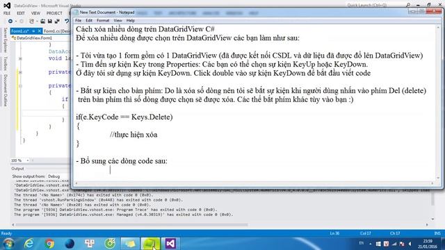 Xóa nhiều dòng trên DataGridView - C# How to delete multiple rows in DataGridView смотреть онлайн