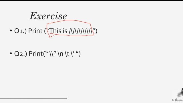 Exercise_05|| Escape Character's Question|| Python in Hindi смотреть онлайн